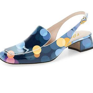 YDN Closed Square Toe Block Low Heels Pump Loafer